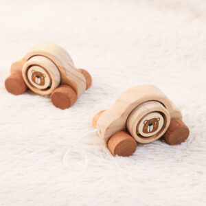 Drewniany Samochodzik do Ciągnięcia - Towarzysz Pierwszych Kroków